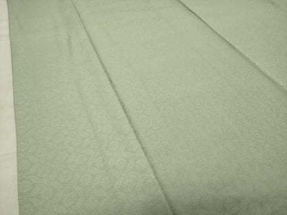 平和屋着物●上質な色無地　花唐草地紋　薄萌葱色　正絹　逸品　CABA1310gh