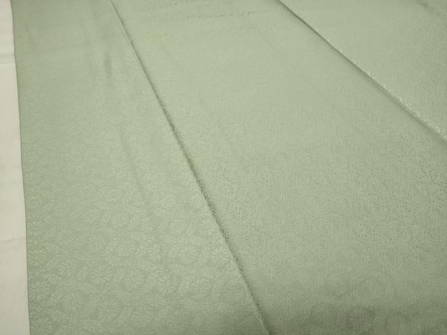 平和屋着物●上質な色無地　花唐草地紋　薄萌葱色　正絹　逸品　CABA1310gh