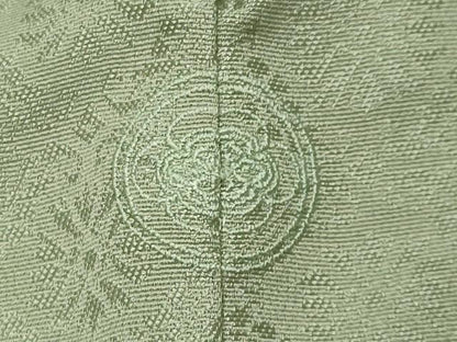 平和屋着物●上質な色無地　花唐草地紋　薄萌葱色　正絹　逸品　CABA1310gh