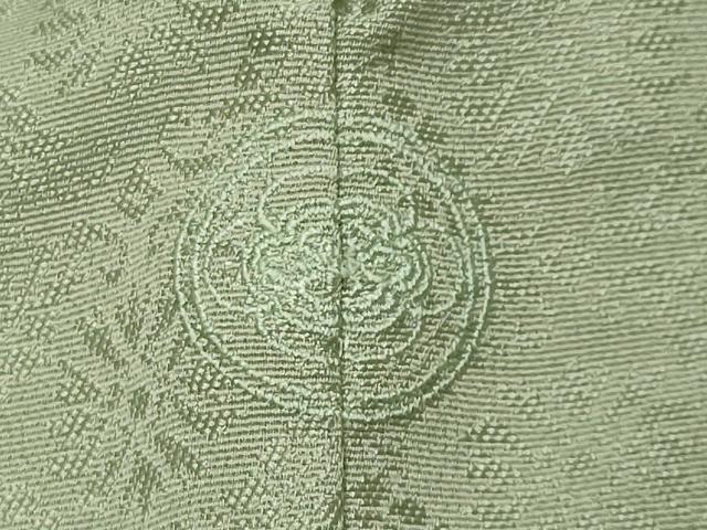 平和屋着物●上質な色無地　花唐草地紋　薄萌葱色　正絹　逸品　CABA1310gh