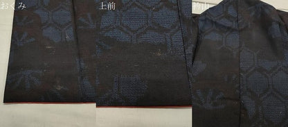 平和屋着物●結城紬　80亀甲　亀甲片輪車文　正絹　逸品　CABA1315gh
