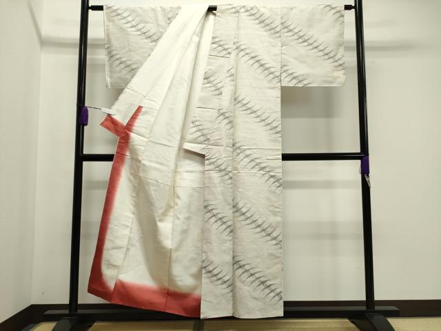 平和屋着物●上質な紬　群鶴文　正絹　逸品　未使用　CABA1324gh