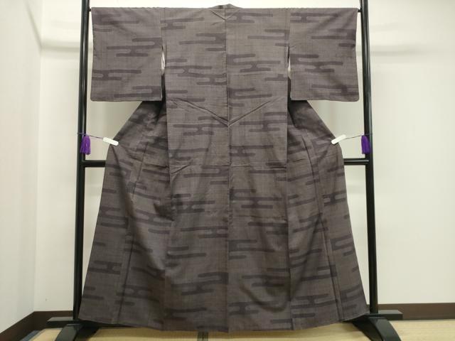 平和屋着物●結城紬　80亀甲　エ霞文　正絹　逸品　CABA1325gh
