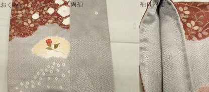 平和屋着物●訪問着　絞り　刺繍　雲重ね地紙花文　金彩　正絹　逸品　CABA1333gh