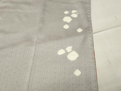 平和屋着物●訪問着　絞り　刺繍　雲重ね地紙花文　金彩　正絹　逸品　CABA1333gh