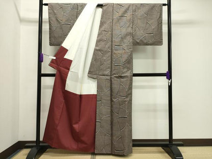 平和屋着物●本場大島紬 9マルキ 切嵌文様 正絹 逸品 CABA1356gh