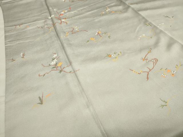 平和屋着物●訪問着 刺繍 枝花文 金糸 正絹 逸品 CABA1358gh