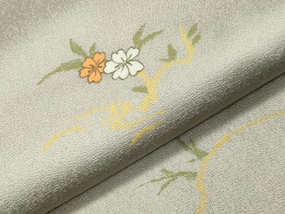 平和屋着物●訪問着 刺繍 枝花文 金糸 正絹 逸品 CABA1358gh