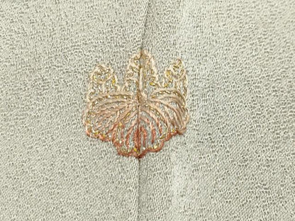 平和屋着物●訪問着 刺繍 枝花文 金糸 正絹 逸品 CABA1358gh