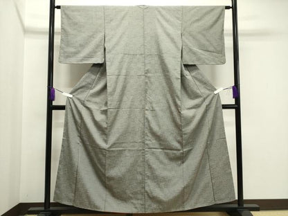 平和屋着物●上質な紬　網代文様　正絹　逸品　未使用　CABA1360gh
