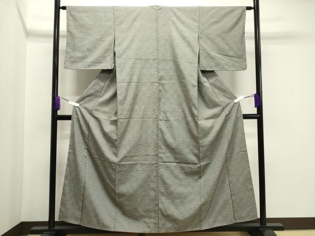 平和屋着物●上質な紬　網代文様　正絹　逸品　未使用　CABA1360gh
