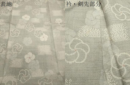 平和屋着物●上質な紬　舞梅文　正絹　逸品　CABA1364gh