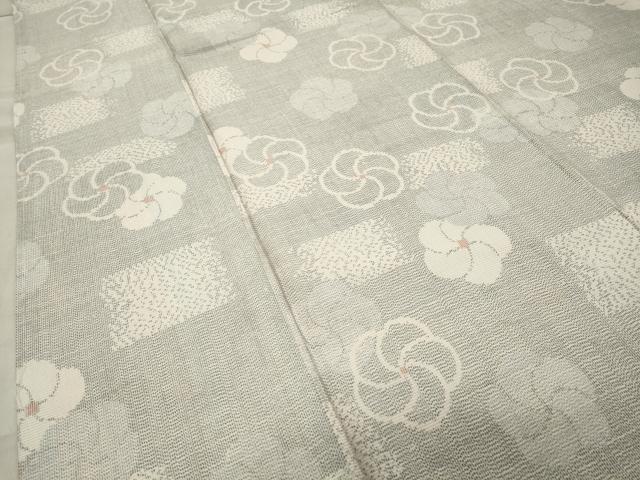 平和屋着物●上質な紬　舞梅文　正絹　逸品　CABA1364gh