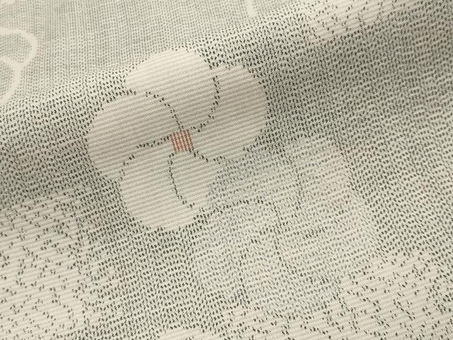 平和屋着物●上質な紬　舞梅文　正絹　逸品　CABA1364gh