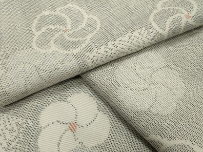 平和屋着物●上質な紬　舞梅文　正絹　逸品　CABA1364gh