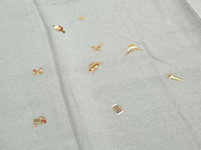 平和屋着物●訪問着 刺繍 宝尽くし文 金彩 高島屋扱い 正絹 逸品 CABA1366gh