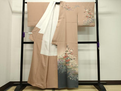 平和屋着物●訪問着 作家物 花鳥文 暈し染め 金銀彩 正絹 逸品 CABA1367gh