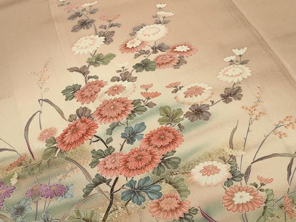 平和屋着物●訪問着 作家物 花鳥文 暈し染め 金銀彩 正絹 逸品 CABA1367gh