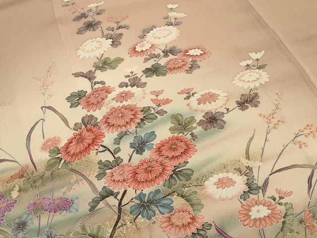 平和屋着物●訪問着 作家物 花鳥文 暈し染め 金銀彩 正絹 逸品 CABA1367gh