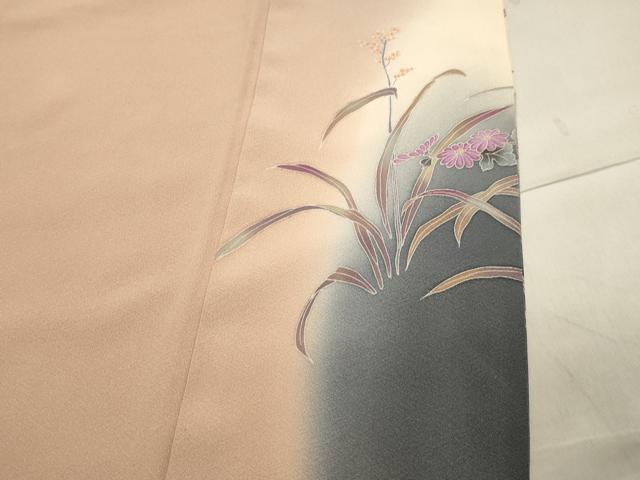 平和屋着物●訪問着 作家物 花鳥文 暈し染め 金銀彩 正絹 逸品 CABA1367gh