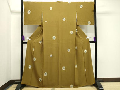 平和屋着物●上質な小紋　手描き　成り物　正絹　逸品　CABA1378gh