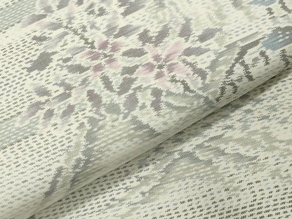 平和屋着物●本場大島紬　白大島　風景花文　正絹　逸品　CABA1381gh