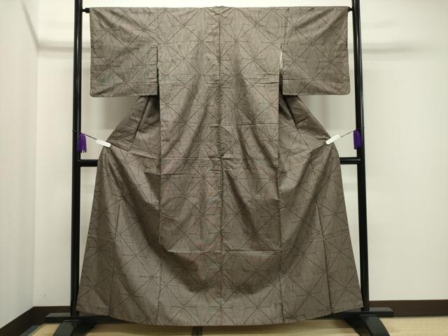 平和屋着物●本場大島紬 9マルキ 麻の葉文様 正絹 逸品 CABA1382gh
