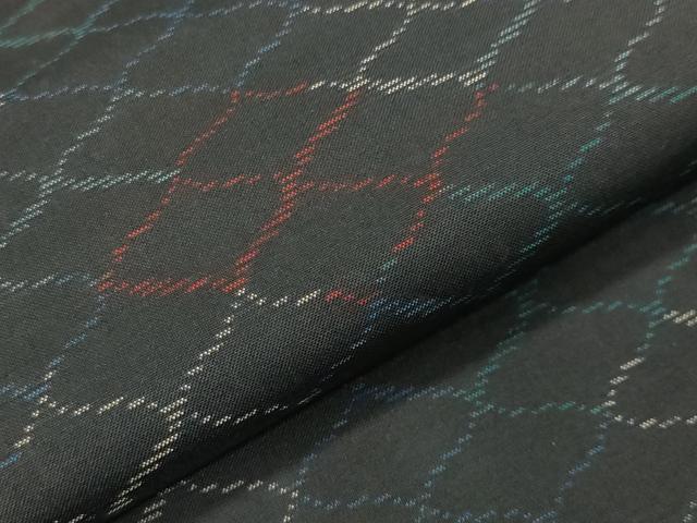 平和屋着物●本場大島紬　網目文様　反端付き　正絹　逸品　CABA1396gh