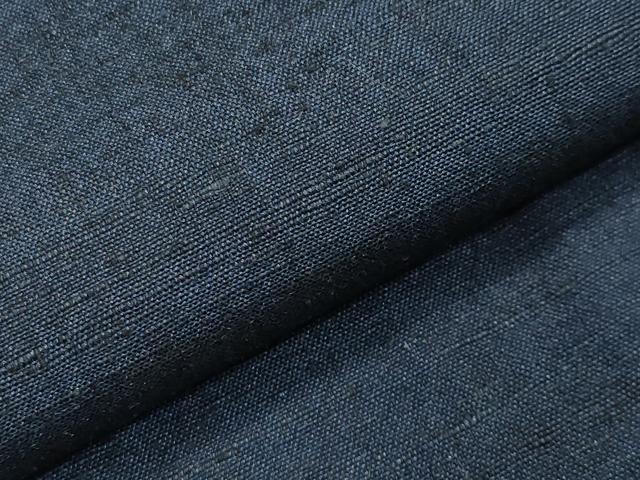 平和屋着物●男性　紬　髭紬羽織セット　漆黒色　正絹　逸品　未使用　CABA1406gh
