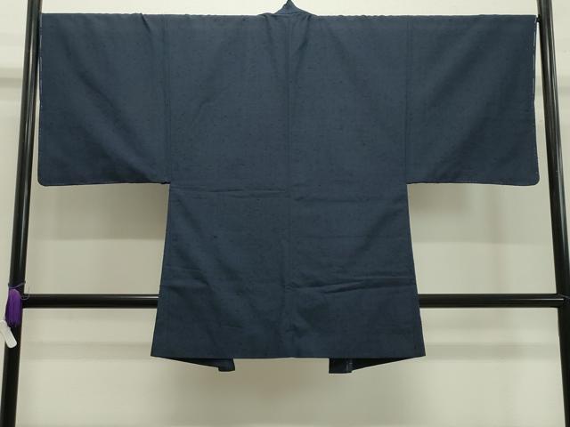 平和屋着物●男性　紬　髭紬羽織セット　漆黒色　正絹　逸品　未使用　CABA1406gh