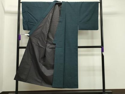 平和屋着物●男性　紬　髭紬羽織セット　褐返色　正絹　逸品　CABA1407gh