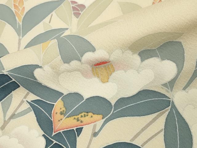 平和屋着物●訪問着　作家物　枝椿　銀彩　正絹　逸品　CABA1416gh