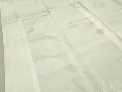 平和屋着物●長襦袢　無双仕立て　花丸地紋　暈し染め　正絹　逸品　未使用　CABA1431gh