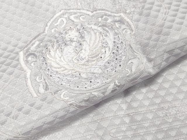 平和屋着物●中国三大刺繍　スワトウ刺繍　長襦袢　無双仕立て　鳳凰花文　薄梅鼠色　正絹　逸品　未使用　CABA1437gh