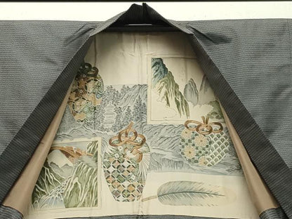 平和屋着物●男性　本場大島紬　アンサンブル　100亀甲　総詰め　正絹　逸品　CABA1446gh