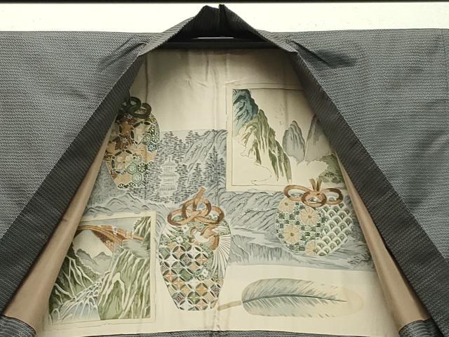 平和屋着物●男性　本場大島紬　アンサンブル　100亀甲　総詰め　正絹　逸品　CABA1446gh