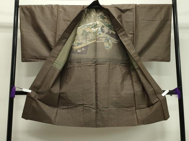 平和屋着物●男性 本場大島紬 アンサンブル 80亀甲 総詰め 正絹 逸品 CABA1448gh