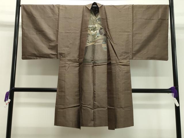 平和屋着物●男性 本場大島紬 アンサンブル 80亀甲 総詰め 正絹 逸品 CABA1448gh