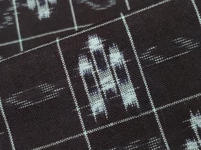 平和屋着物●久留米絣　単衣　吉祥文　証紙付き　綿　逸品　CABA1451gh