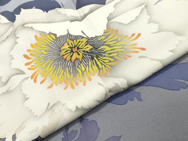 平和屋着物●京の匠日展作家　丹下雄介　訪問着　牡丹　シルエット　暈し染め　色紙付き　正絹　逸品　CABA1458gh
