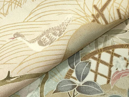 平和屋着物●訪問着　立波花鳥文　暈し染め　金彩　正絹　逸品　CABA1482gh