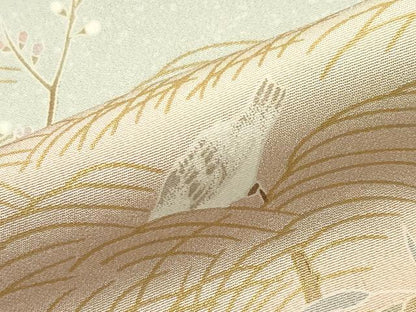 平和屋着物●訪問着　立波花鳥文　暈し染め　金彩　正絹　逸品　CABA1482gh