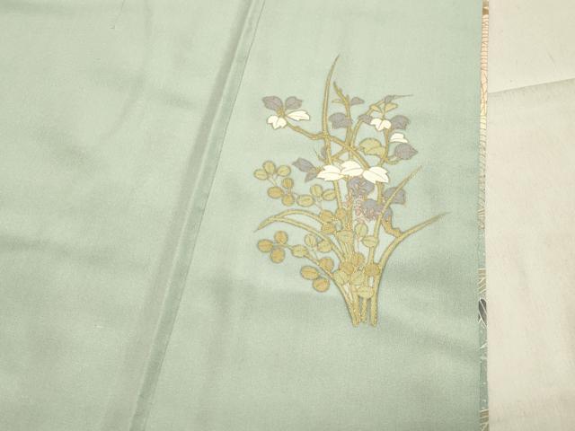 平和屋着物●訪問着　立波花鳥文　暈し染め　金彩　正絹　逸品　CABA1482gh