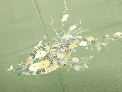 平和屋着物●訪問着 友禅 作家物 花籠文 暈し染め 正絹 逸品 CABA1484gh