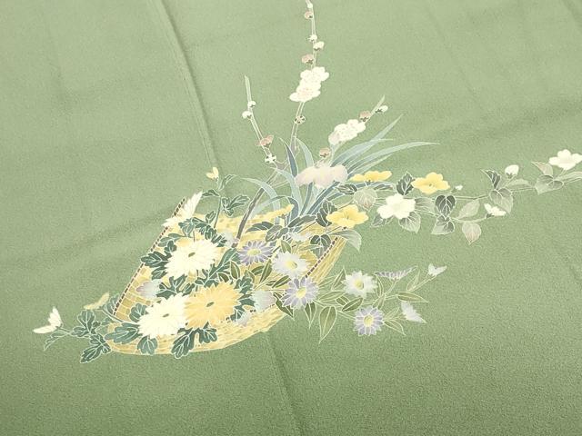 平和屋着物●訪問着 友禅 作家物 花籠文 暈し染め 正絹 逸品 CABA1484gh