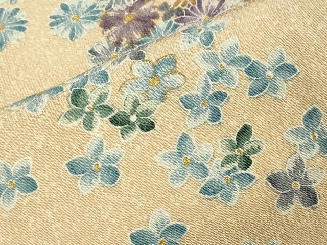 平和屋着物○染色作家 斉藤三才 小紋 小花文 美保姿苑 反端