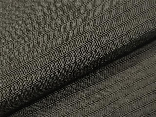 平和屋着物●男性 紬 アンサンブル 着物：鉄黒色 羽織：憲法黒茶色 正絹 逸品 CABA1499gh