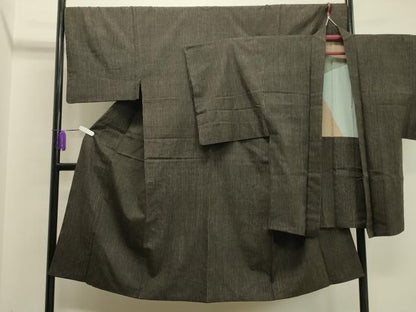 平和屋着物●男性 紬 アンサンブル 縞 正絹 逸品 CABA1500gh