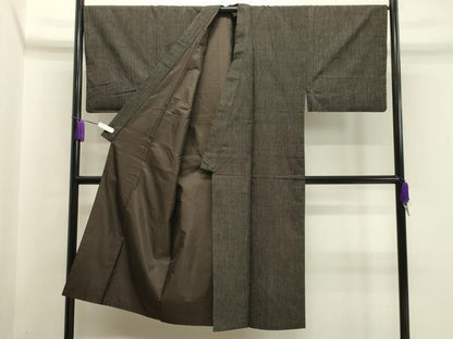 平和屋着物●男性 紬 アンサンブル 縞 正絹 逸品 CABA1500gh