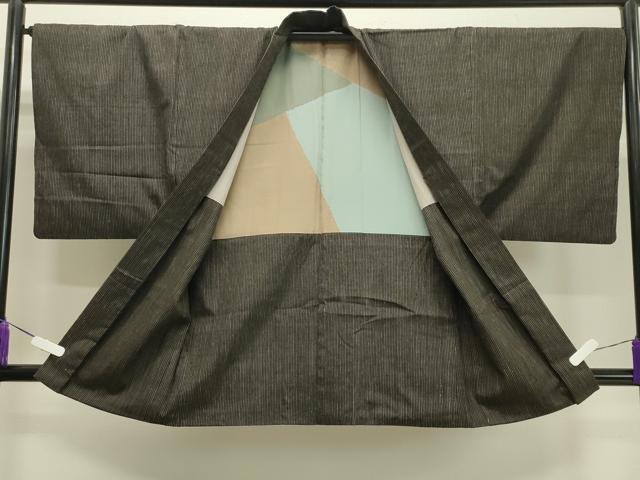 平和屋着物●男性 紬 アンサンブル 縞 正絹 逸品 CABA1500gh